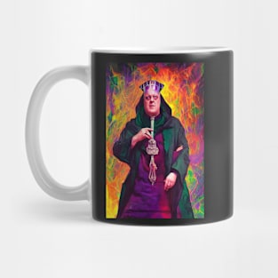 Cyberpunk Aleister Crowley The Great Beast of Thelema painted in a Surrealist and Impressionist style Mug